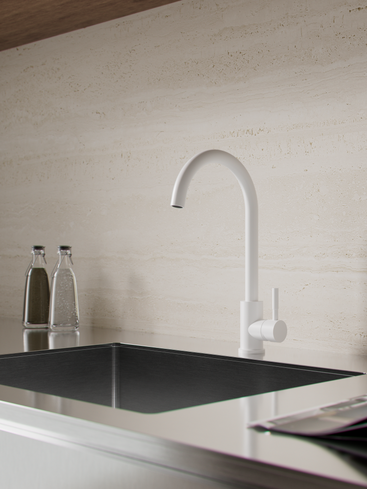 Zen Sanitary kjøkkenarmatur, hvit