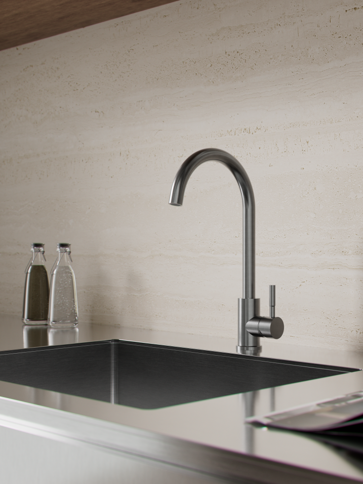 Zen Sanitary køkkenarmatur, sort krom