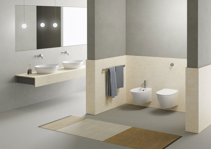 GSI Modo væghængt toilet, uden skyllekant, rengøringsvenlig, mat hvid