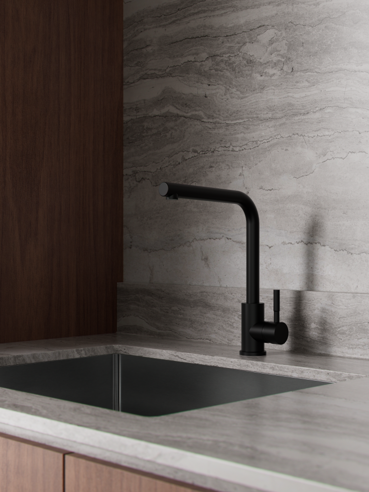 Zen Sanitary köksblandare, svart