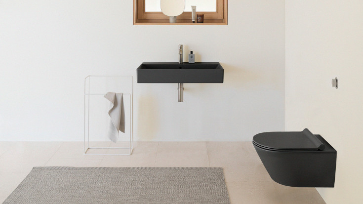 GSI Pura toalettstol, soft close, avtagbar, matt svart