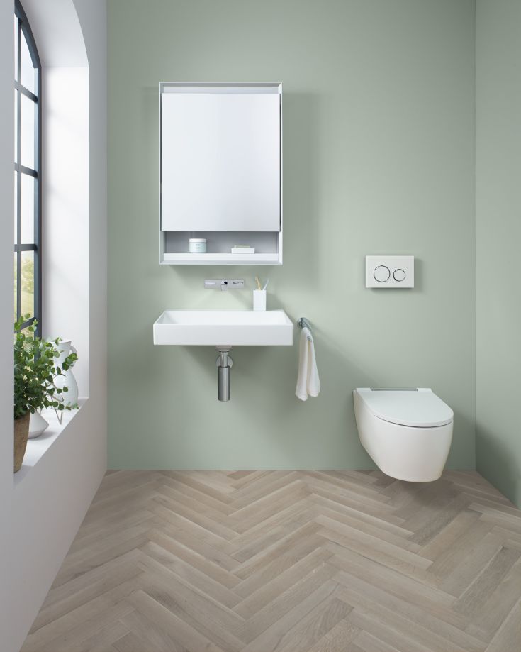 Geberit Sigma 20 Round spolplatta, vit/krom