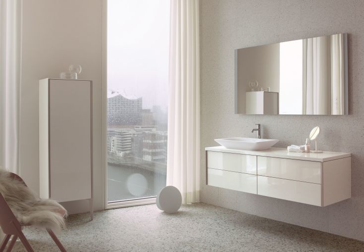 Duravit XSquare spejl med lys, dæmpbar, touch, 120x80 cm, krom