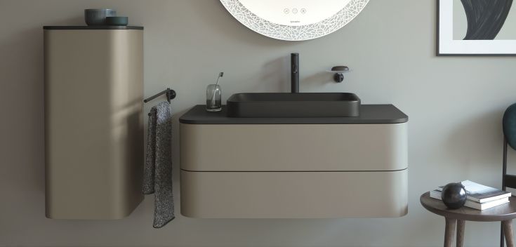 Duravit Happy D.2 Plus toppmontert servant, 50x40 cm, antrasitt