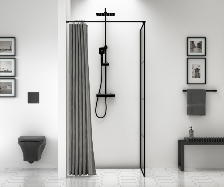 Gustavsberg Square håndklædestang, 45 cm, mat sort