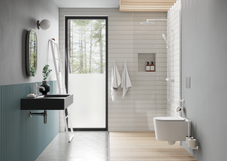 Damixa Silhouet brusesæt, vandbesparende,  mat hvid