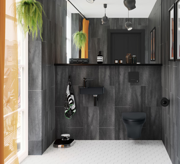 Gustavsberg Nautic 9M26 toiletsæde, soft close, aftagelig, sort