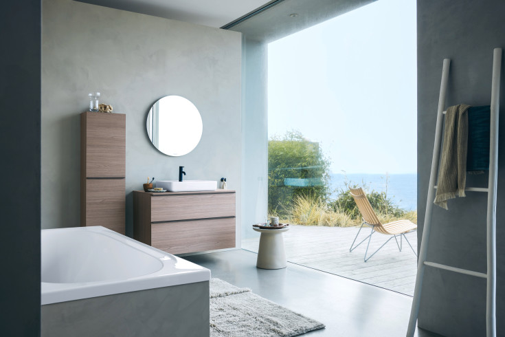 Duravit D-Neo spejl med lys, Ø70 cm
