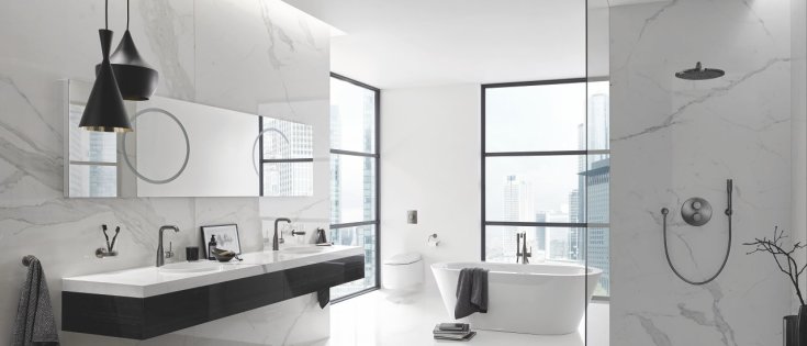 Grohe Essence servantbatteri, børstet svart krom