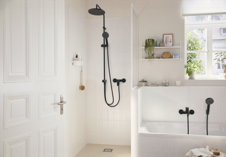 Hansgrohe Vernis Blend 240 dusjsett, vannbesparende, sort