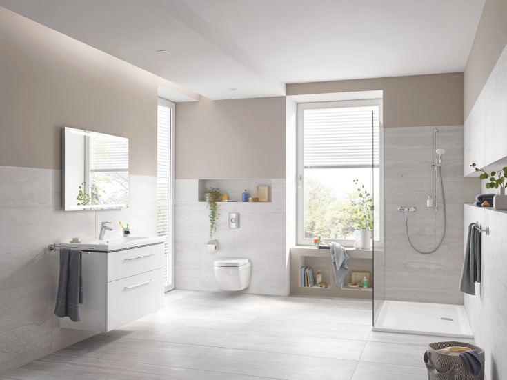 Grohe Euro Ceramic væghængt toilet, uden skyllekant, rengøringsvenlig, hvid