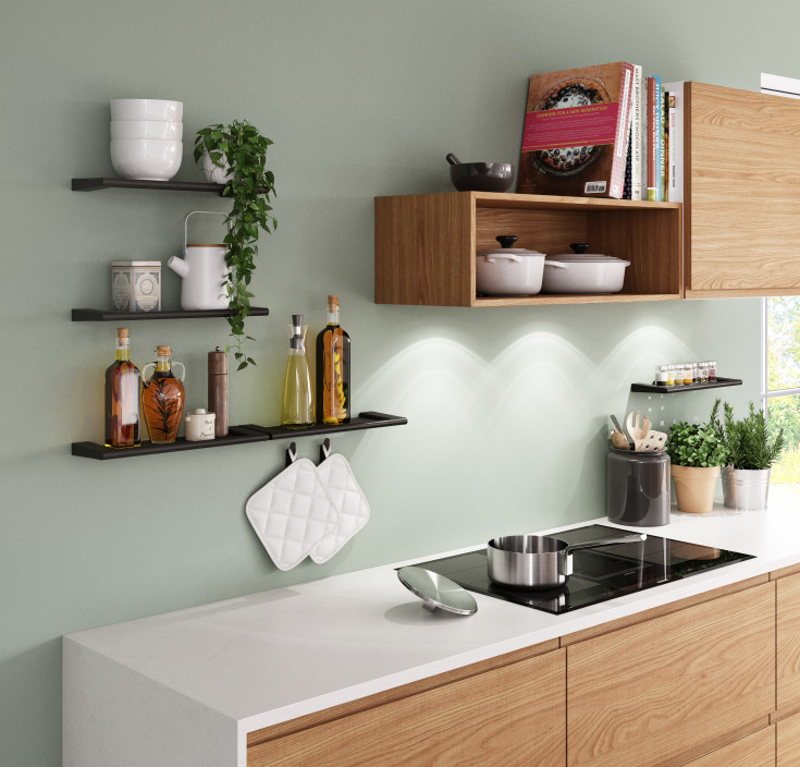 Pressalit Style hylle, 39x12,6 cm, sort