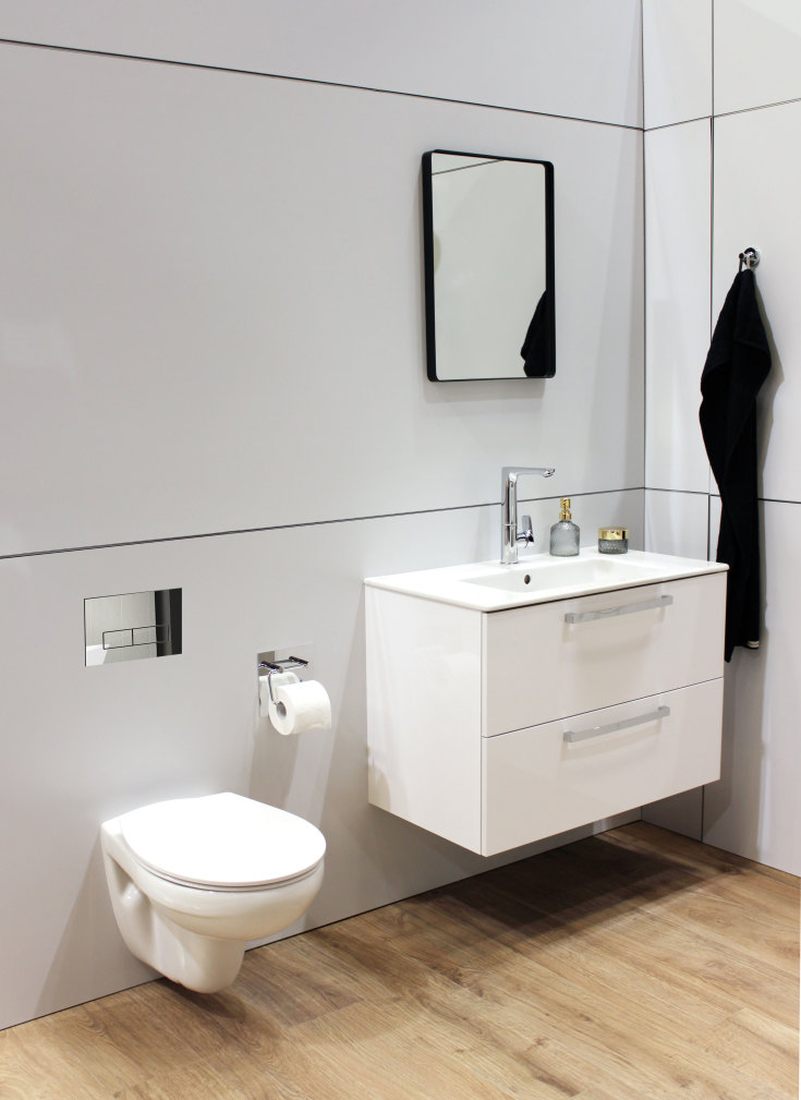 Ideal Standard Eurovit væghængt toilet, uden skyllekant, rengøringsvenlig, hvid