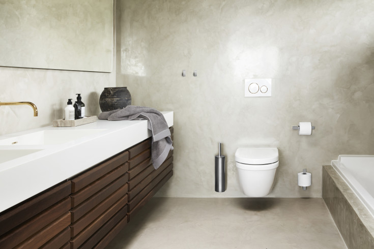 Unidrain Reframe toiletbørste, børstet rustfrit stål