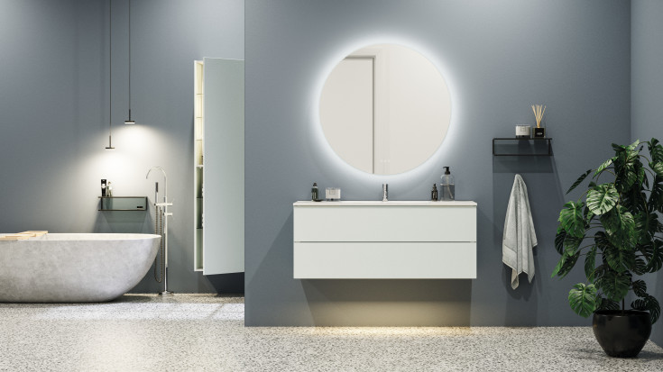 Dansani Luna hylde, 39,6x12 cm, sort/tonet glas