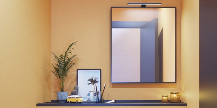 Dansani Mido+ Select spejl, 60,4x70,4 cm, sort