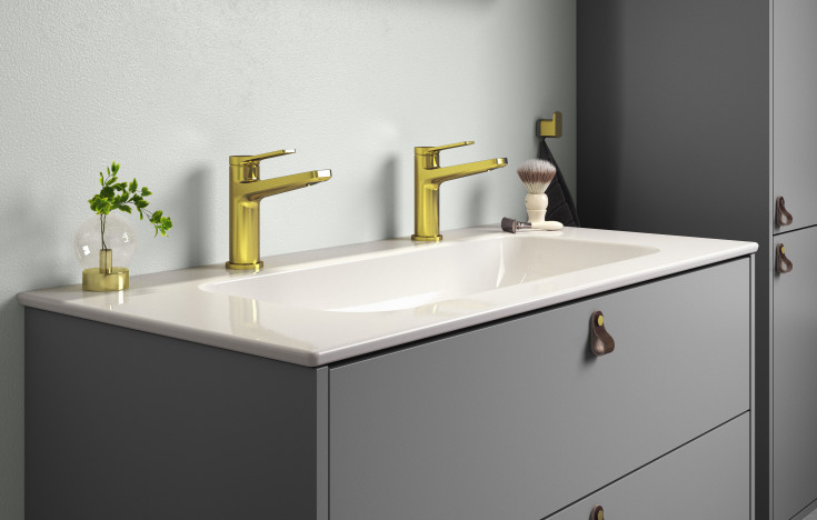 Gustavsberg Epic håndvaskarmatur, børstet messing