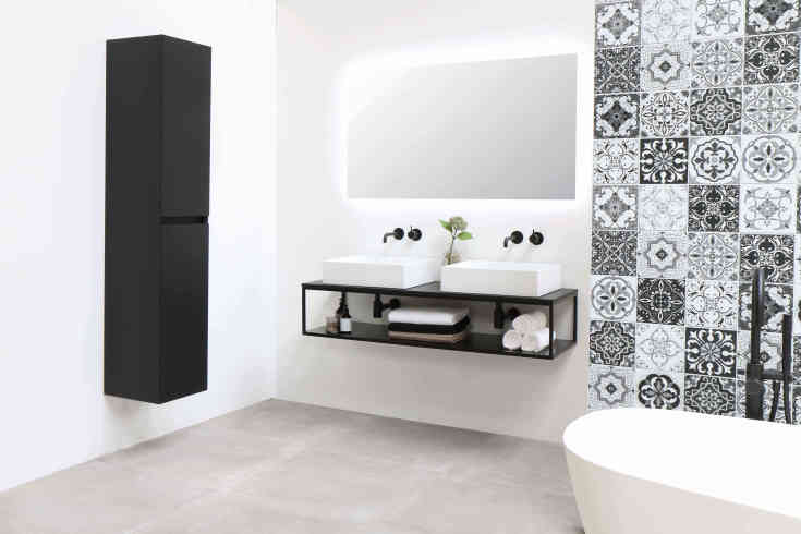 Sanibell Online højskab, usamlet, 30x145 cm, mat sort