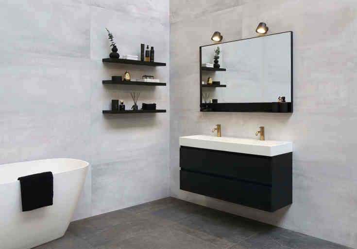 Sanibell Proline hylde, 80x10 cm, mat sort