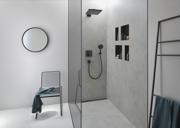 Hansgrohe Raindance E brusehoved, 30x30 cm, mat sort