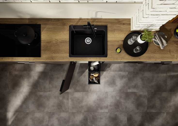 Blanco Mila-S køkkenarmatur, udtrækstud, mat sort