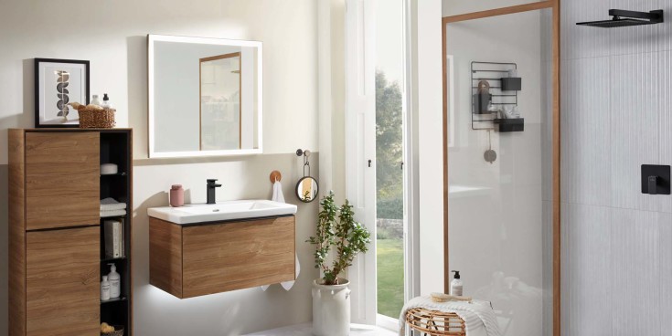 Villeroy & Boch Subway 3.0 högskåp, 57,4x120 cm, ek