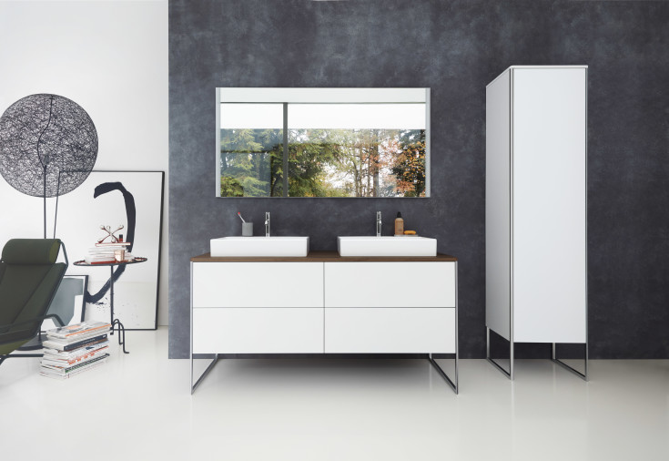 Duravit XSquare spejl med lys, dæmpbar, touch, 160x80 cm, krom