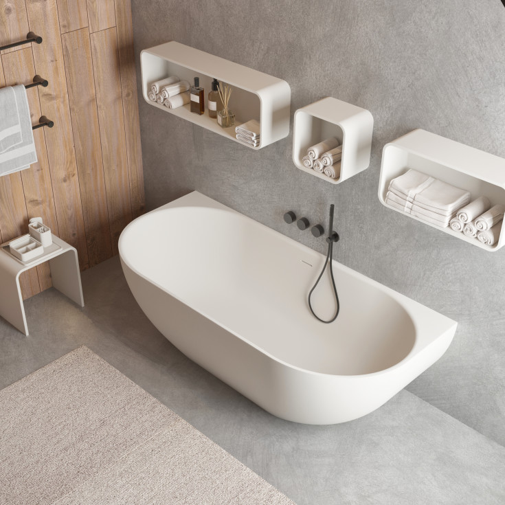 Ideavit SolidTondo hylle, 60x30x20 cm, matt hvit