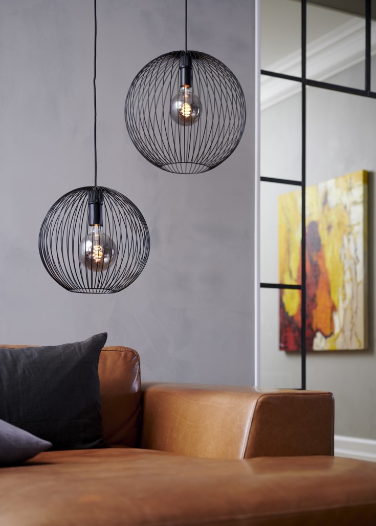 Nordlux Deco Spiral E27 globepære, 5W, Ø12,5 cm, røgfarvet