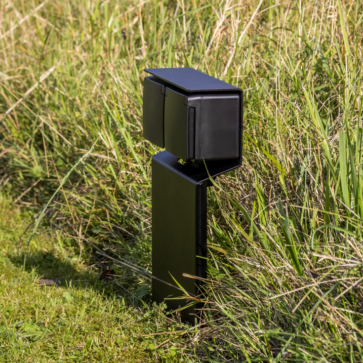 Hydro stikkontaktsøjle inkl. 2 påmonterede stikkontakter, sort