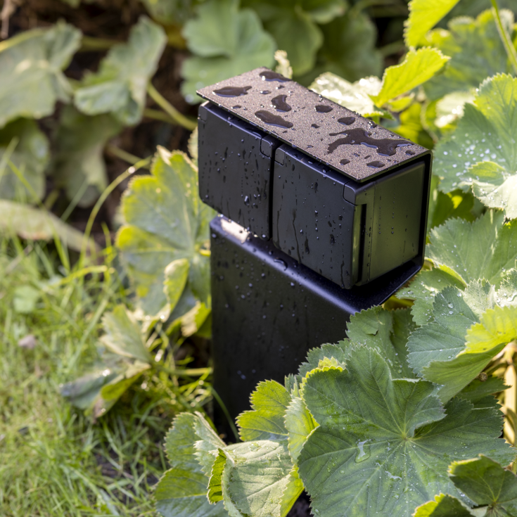 Hydro stikkontaktsøjle inkl. 2 påmonterede stikkontakter, sort