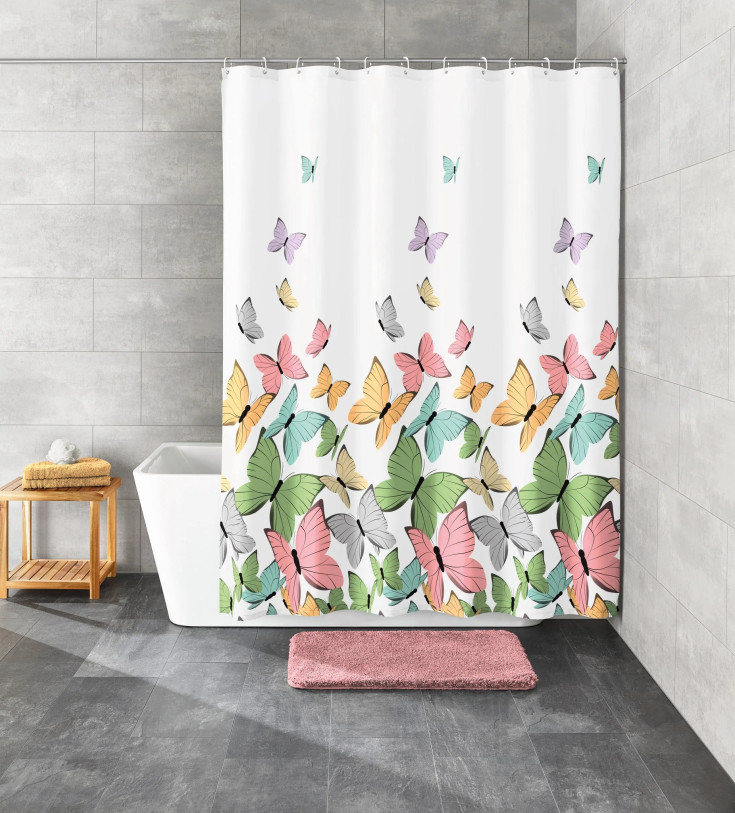 Kleine Wolke Butterflies duschdraperi, 180x200 cm, mönster