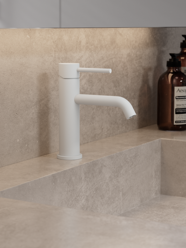 Zen Sanitary Slimline håndvaskarmatur, hvid