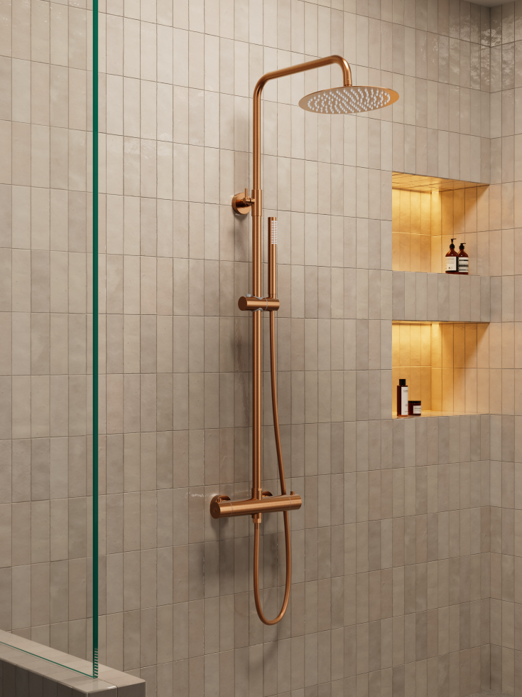 Zen Sanitary brusesæt, kobber