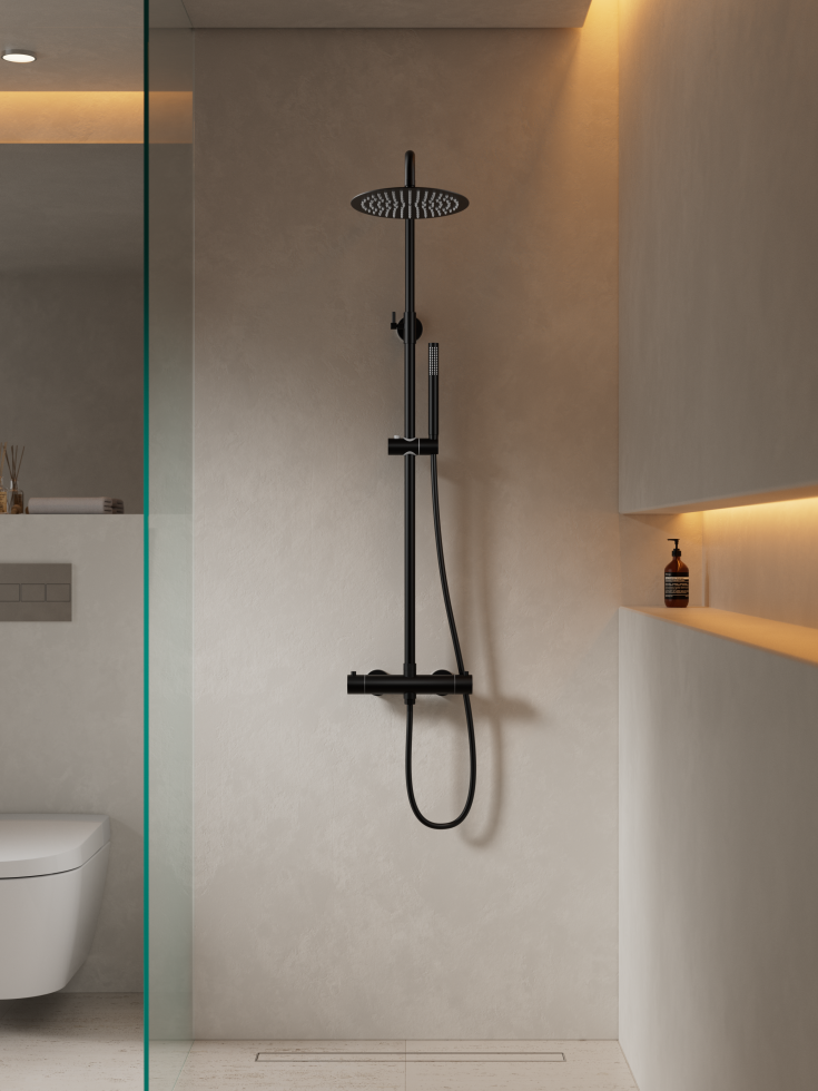 Zen Sanitary dusjsett, sort
