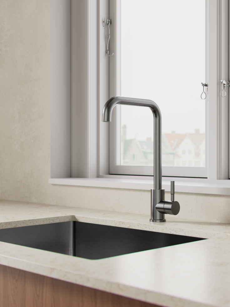 Zen Sanitary kjøkkenarmatur, sort krom