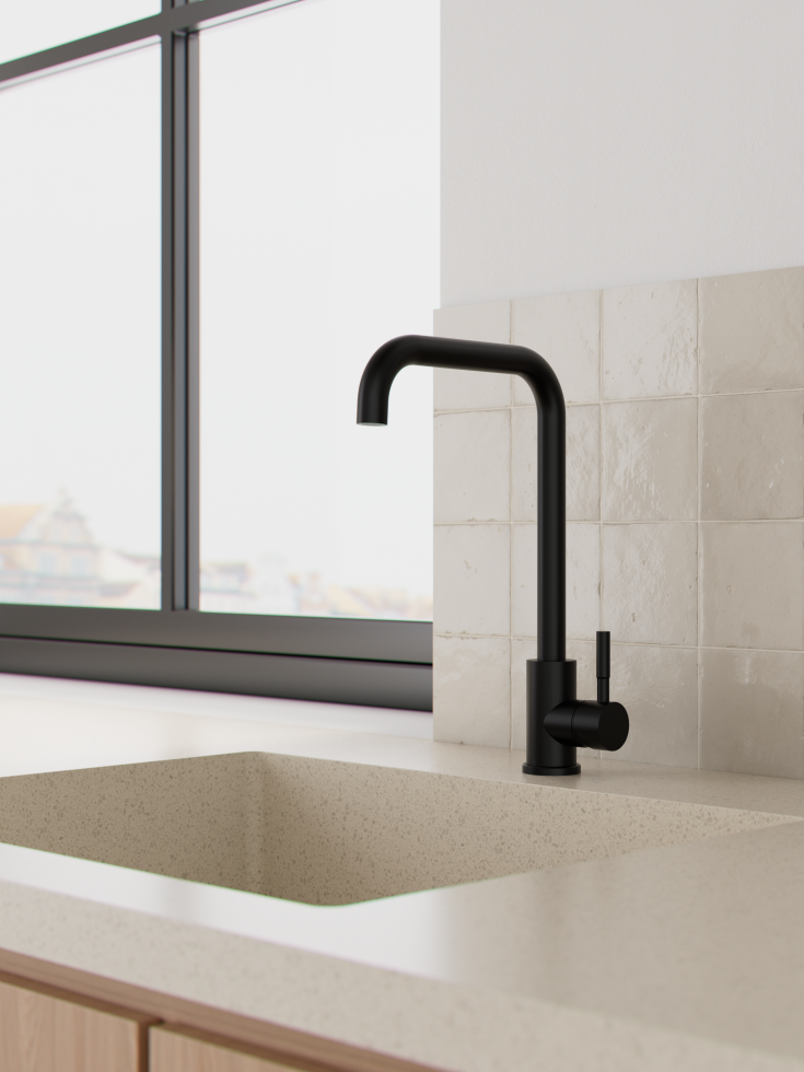 Zen Sanitary köksblandare, svart