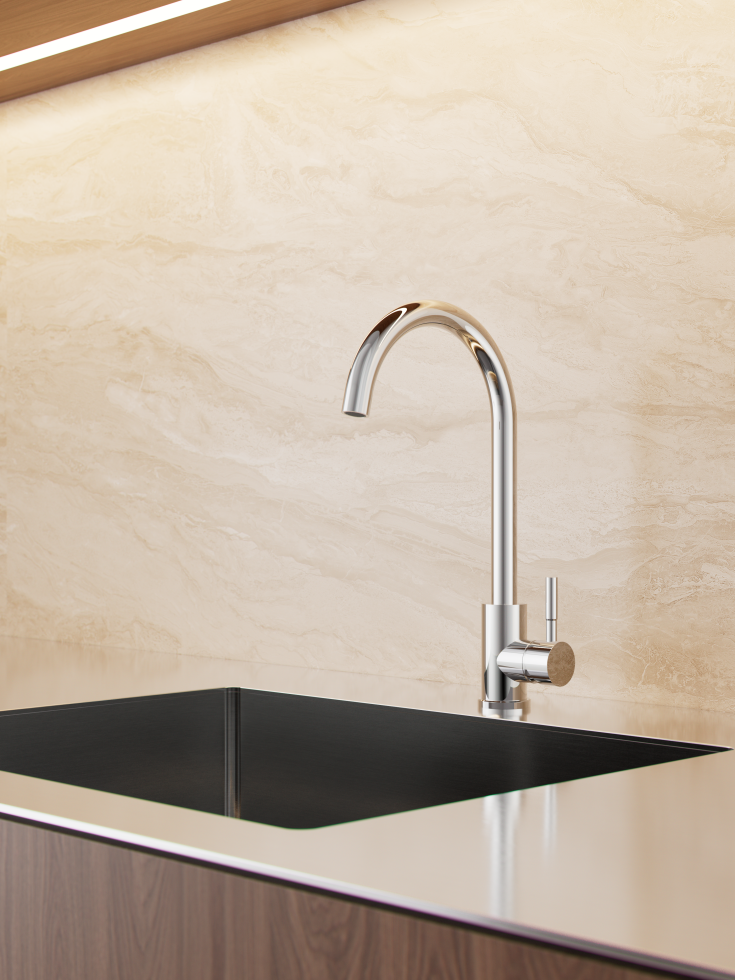 Zen Sanitary køkkenarmatur, rustfrit stål