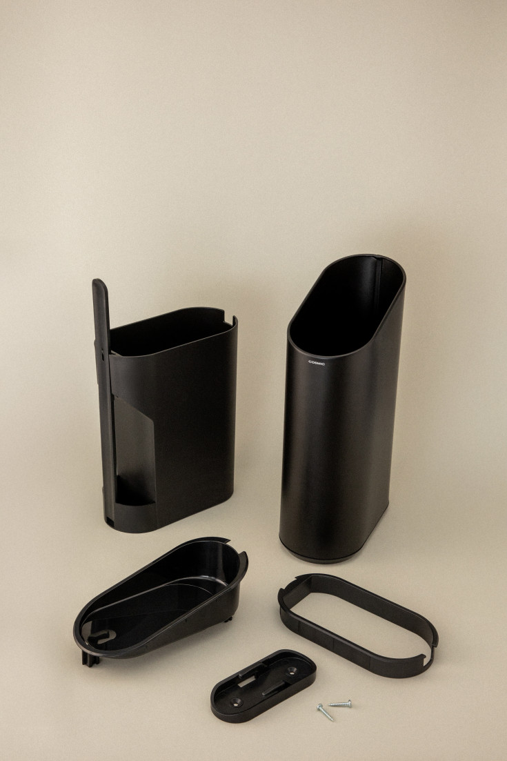 2 stk Cosmic Flat toiletspand, 2,5 liter, mat sort