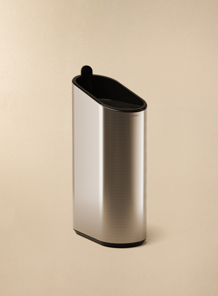 2 stk Cosmic Flat toiletspand, 2,5 liter, rustfrit stål