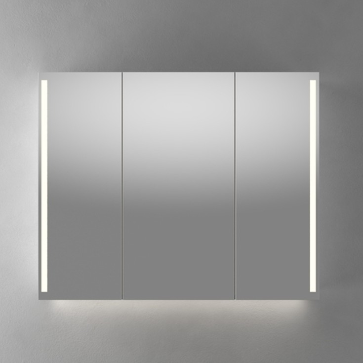Linn Bad Vikja speilskap med led-lys, 100x79,5x15,5 cm, eik