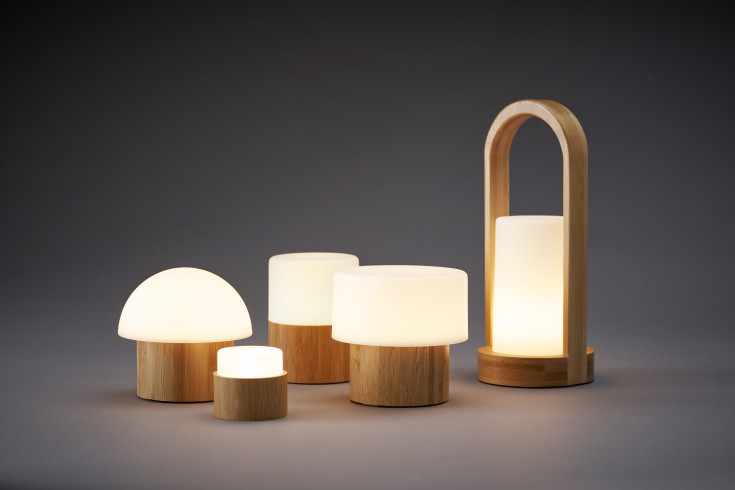 Duni LED-ljusstake bambu Easy