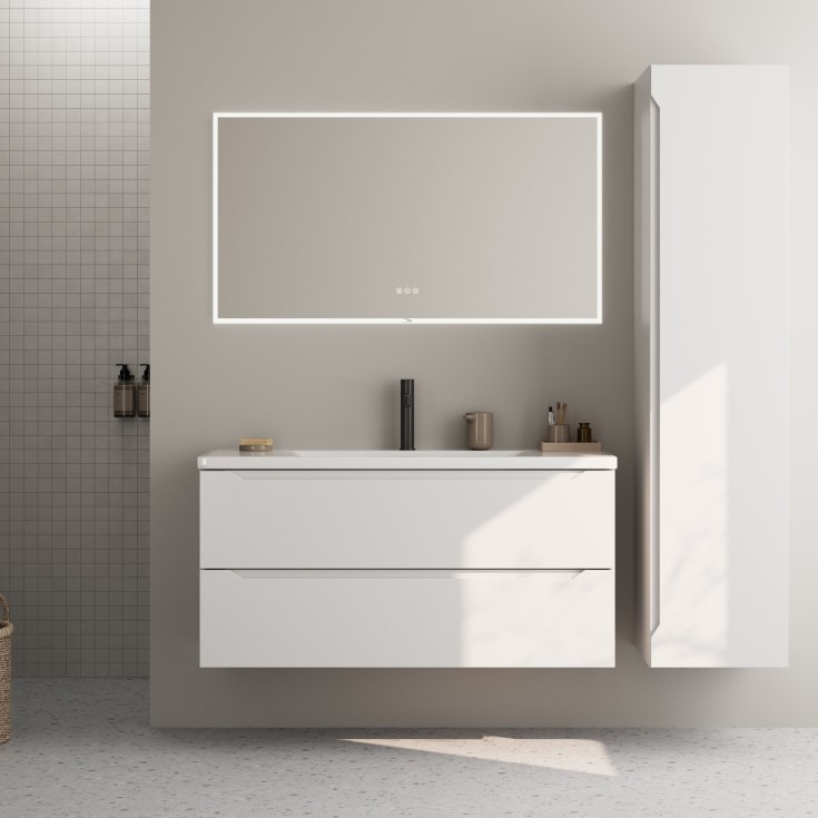 Linn Bad Emma servantskap, 2 Skuffer, 80x45,7x57 cm, hvit matt