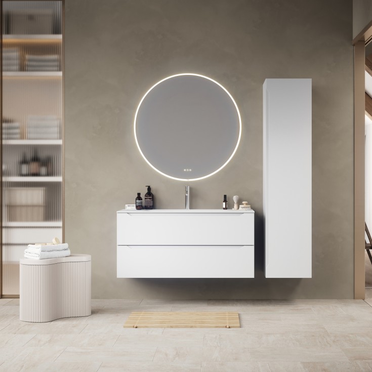 Linn Bad Emma servantskap, 2 Skuffer, 80x45,7x57 cm, hvit matt