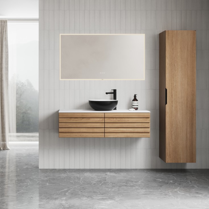 Linn Bad Selma servantskap, 2 skuffer, 60x45,7x66,8 cm, eikestav