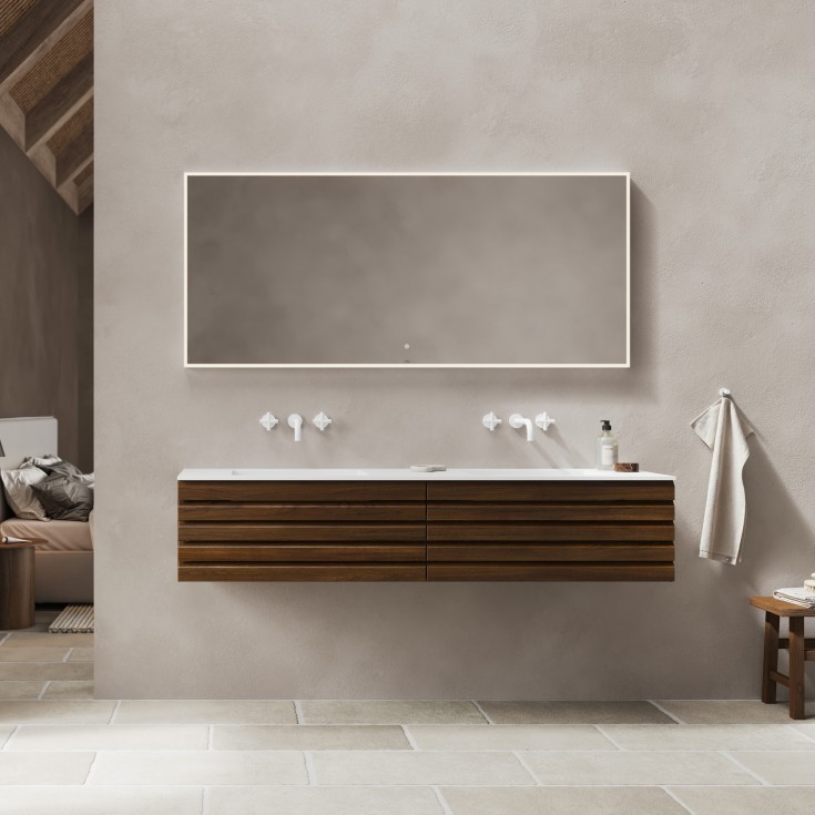Linn Bad Selma servantskap, 2 skuffer, 60x45,7x66,8 cm, mørk eikestav