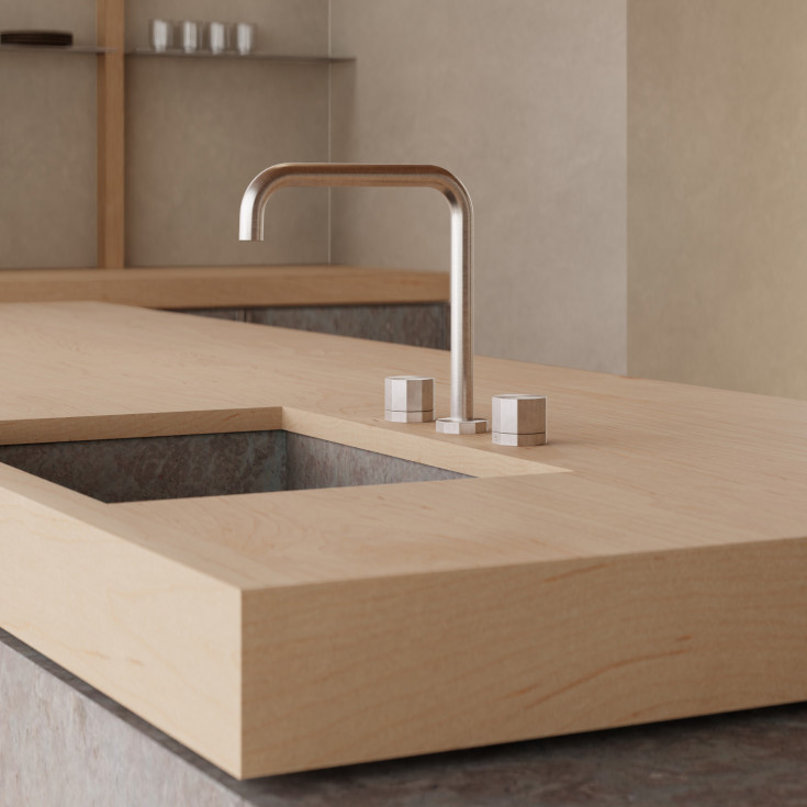 Toni Déca køkkenarmatur, børstet nikkel