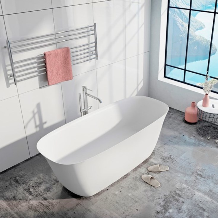 Strømberg Vadum fritstående badekar, 1700 x 750 mm, mat hvid