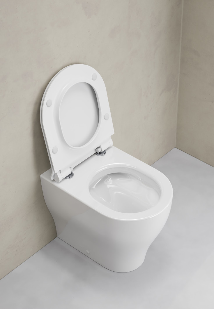 GSI Tono toilet, back-to-wall, uden skyllekant, hvid