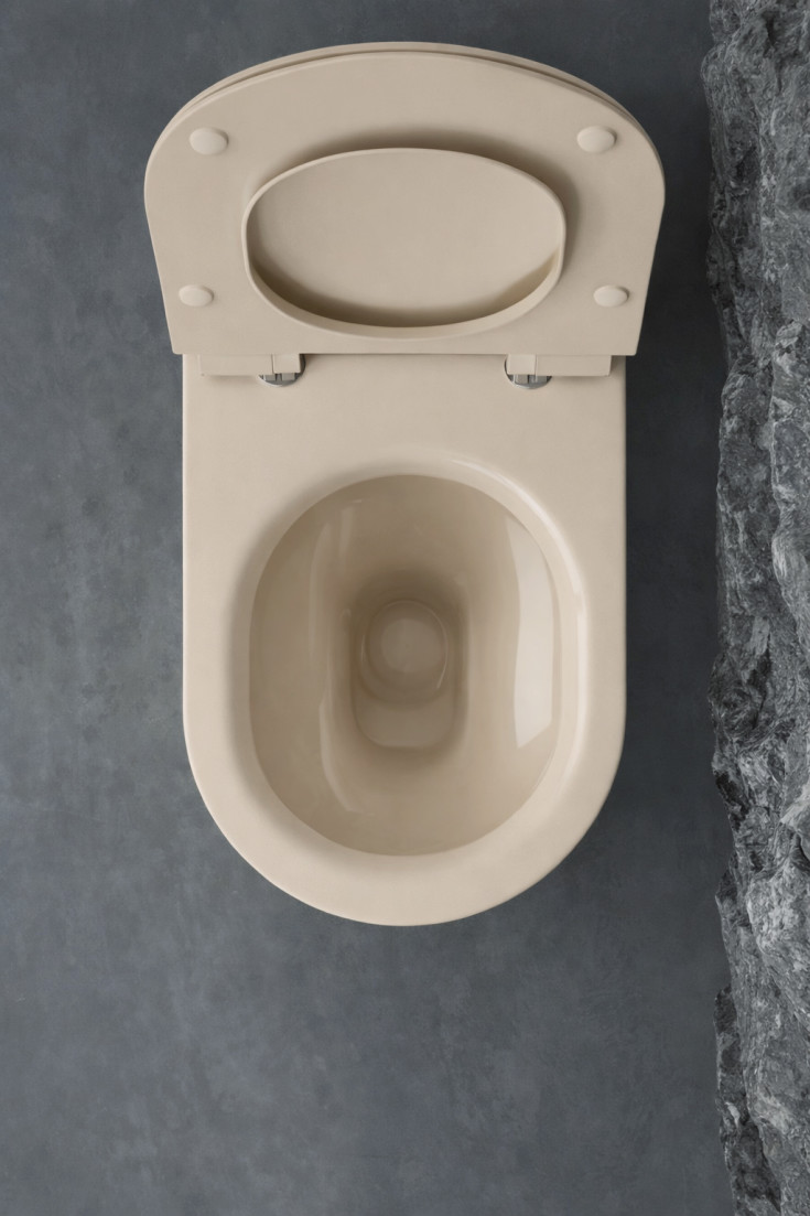 GSI Tono toilet, back-to-wall, uden skyllekant, beige